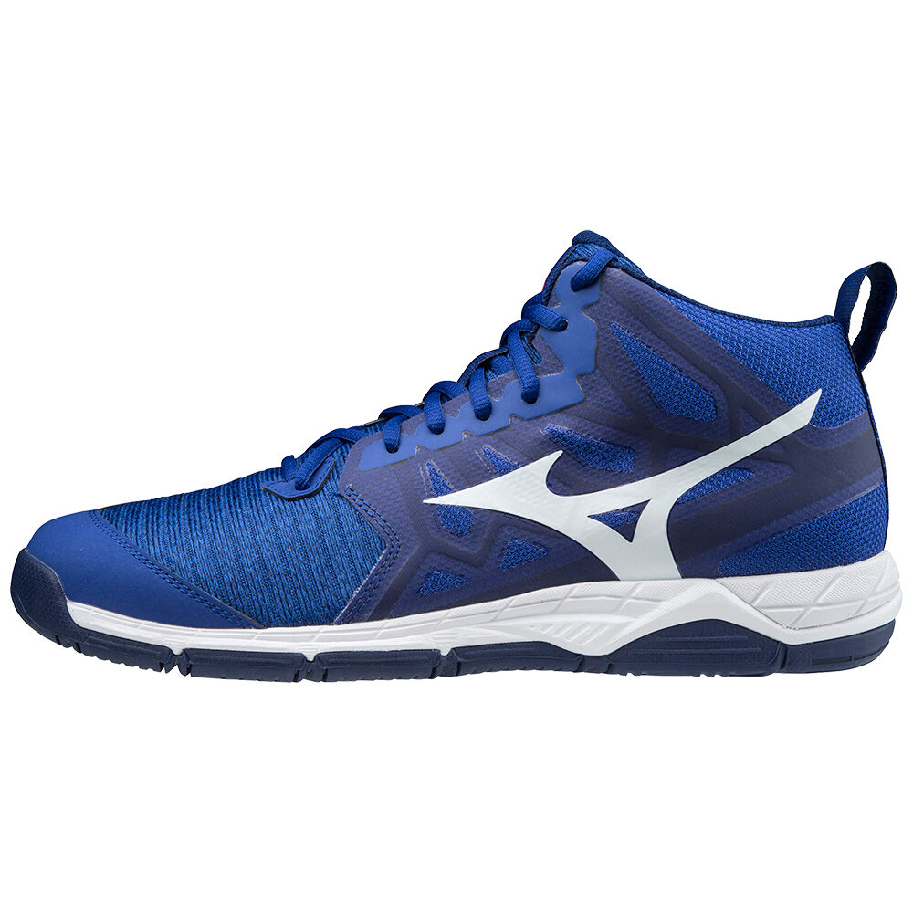 Scarpe Pallavolo Mizuno Wave Supersonic 2 Mid Uomo - Blu/Bianche/Rosa - 16780-STUV